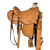 Burns Russet SO/RO Wade Saddle - Kidney Bean - 1/8 WYO Floral Tooled
